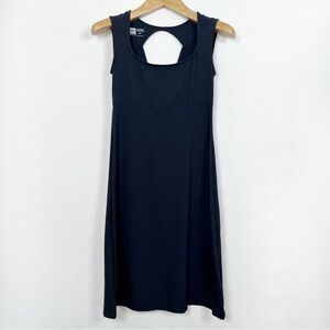 MEC Black Organic Cotton Halter Sleeveless Midi Sheath Dress Size Small